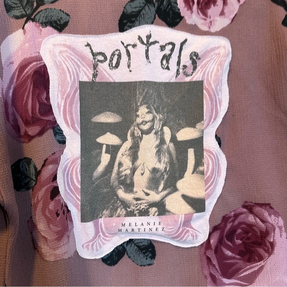 Portals kimono up cycle floral dusty rose - Picture 3 of 5